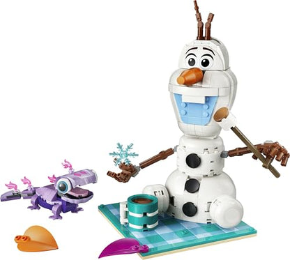 LEGO | Disney Frozen Olaf and Bruni's Picnic Fun Toy - Snowman Figure w/a Picnic Blanket & Accessories - DIY Bedroom Decor - Gift for 7+ Year Old Girls & Fans - 43287