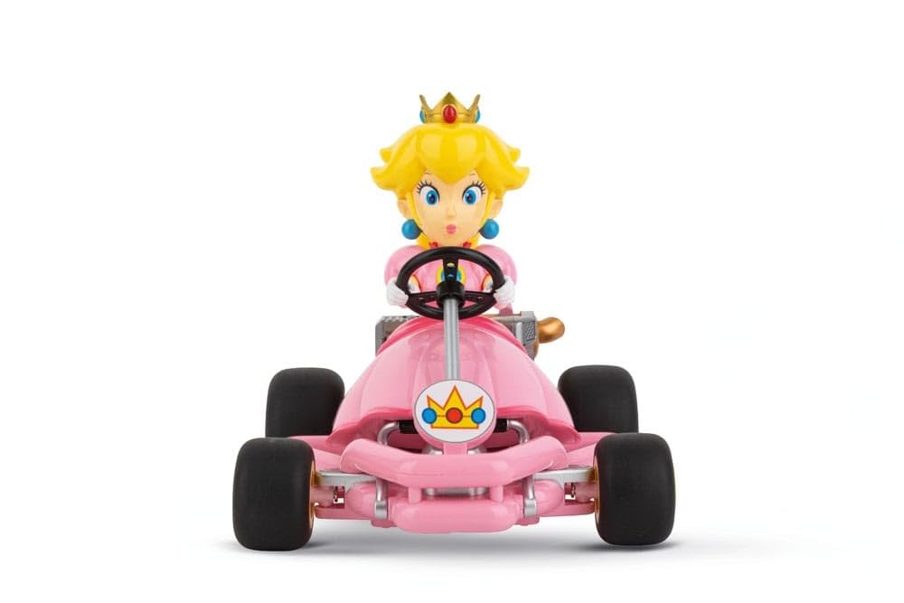 Carrera RC Nintendo Mario Kart Pipe Kart featuring Peach in pink, remote-controlled racing toy with colorful kart design