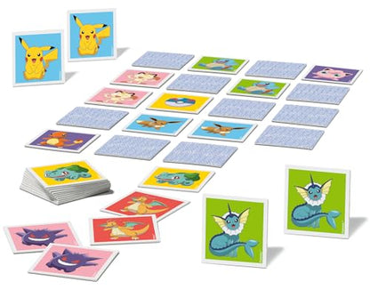 Ravensburger Pokemon Mini Memory Game, colorful cards featuring Pokemon characters, suitable for kids 3 years and older.