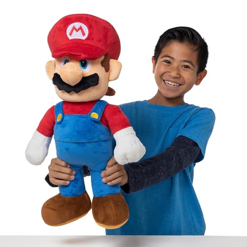 Nintendo Jumbo Super Mario Plush, 20” / 50cm Cuddly Soft Toy Made From Super Soft Fabrics, Perfect for Collectors and Kids