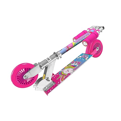Ozbozz unicorn scooter with a colorful design, featuring an adjustable handlebar and durable wheels for kids.