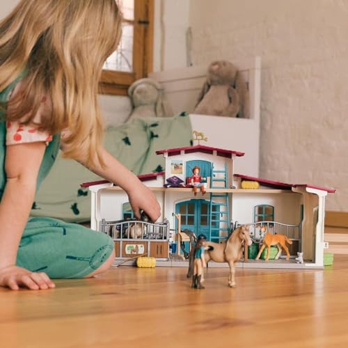 SCHLEICH Horse Club - 115 PC Lakeside Riding Center Horse Toy Playset with Horses and Riders, Barn and Farm Figurine Accessories - Farm Toys for Girls and Boys - Realistic Kids Toys Ages 5+ | 42567