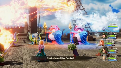 Dragon Quest VII Reimagined for PlayStation 5 game case featuring colorful cover art by Bandai Namco, with fantasy characters and title.