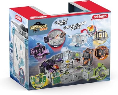 SCHLEICH Eldrador Creatures - 40 PC Ice Battle Cave with Rat Toy Playset - Frozen Rodent Figurine for Boys and Girls with Expandable Fortress - Interactive, Imaginative Play for Kids Ages 7+ | 42676