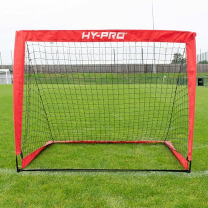 Hy-Pro 4ft x 3ft Pop Up Flexi Football Goal – Portable Net with Carry Bag, All-Weather Design, Durable & Secure Football Training Equipment, Foldable Mini Goal for Garden, Park & Indoor Use