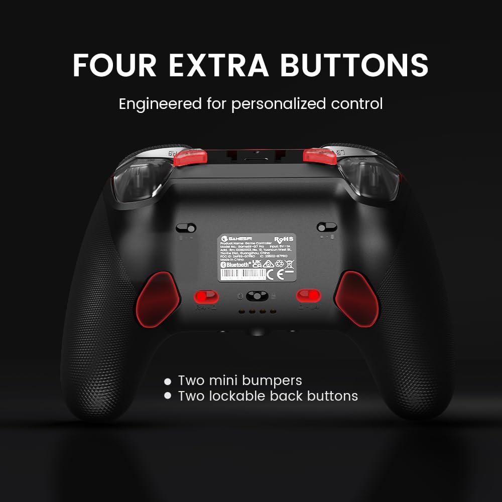 GameSir G7 Pro wired Xbox controller with TMR sticks, Hall effect triggers, 3.5mm audio jack, black color, for Xbox, PC, and Android