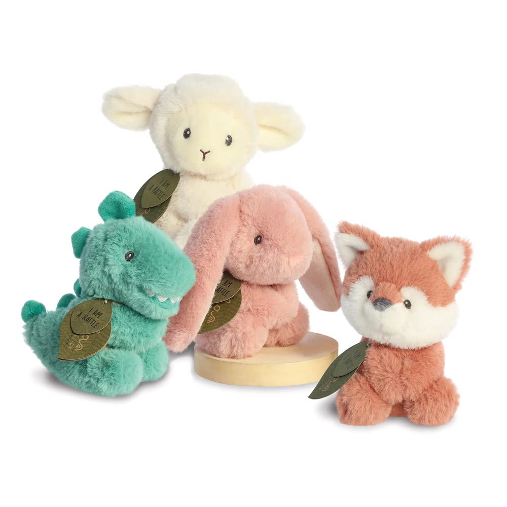 Aurora, 23367, ebba Baby Eco Laurin Lamb Rattle, 6In, Recycled Soft Toy, White