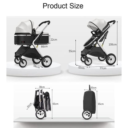 Double Infant Stroller,Twin Baby Pram Stroller,Toddler Stroller for Twins Side by Side,Foldable Double Seat Tandem Stroller High Landscape Foldable Pushchair(Color:Gold)