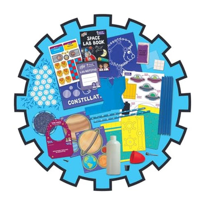 Galt Space Lab STEM craft kit for kids with experiments to create constellations, launch rockets, and explore science activities.
