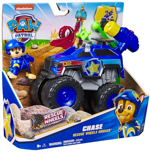 Paw Patrol: Rescue Wheels Chase’s Cruiser, Toy Truck with Projectile Launcher and Collectible Action Figure, Kids’ Toys for Boys & Girls Ages 3 and up