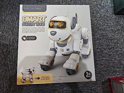 VATOS Remote Control Robot Dog Toy for Kids - Interactive Touch & Follow 17 Functions Robic Dogs, Programmable Smart Walking Intelligent Dancing RC Robot Puppy Toys 3-12 Birthday Gifts (Gold)