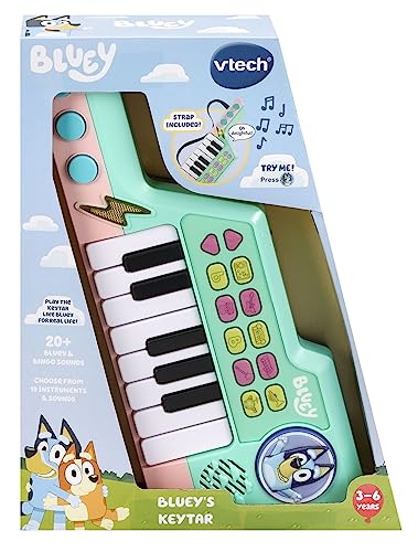 VTech Bluey Keytar, Official Bluey Toy with 5 Instrument Sounds, Phrases, Sound Effects & Melodies, Interactive Musical Toy for Kids 3, 4, 5+ Years, English Version