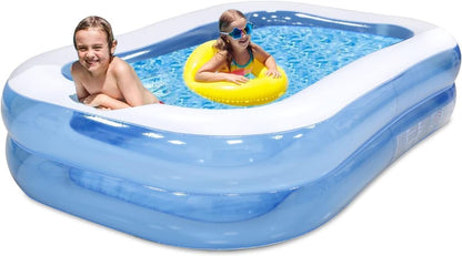 Zumhigh Large Inflatable Paddling Pool for Kids & Adults – Family-Friendly Outdoor/Indoor Pool, Durable Leak-Proof PVC Design with Quick Drainage Perfect for Backyards, Gardens (78.7" X 59" X 19.7")