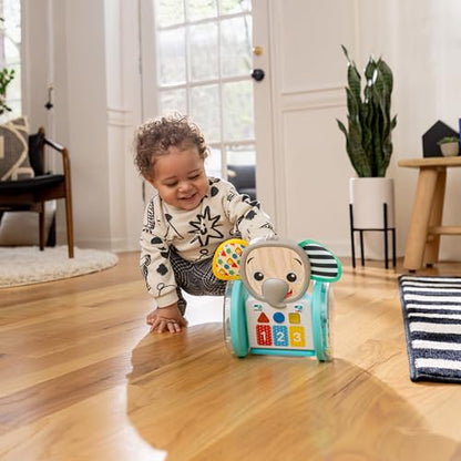 Baby Einstein Chase & Tap Earl crawling baby toy with mirror and music for infants 6 months and up, colorful and engaging for early development.