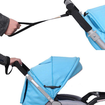 Black zalati baby stroller wrist harness with straps and hooks, designed for safety and anti-skid security for toddlers in a pushchair.