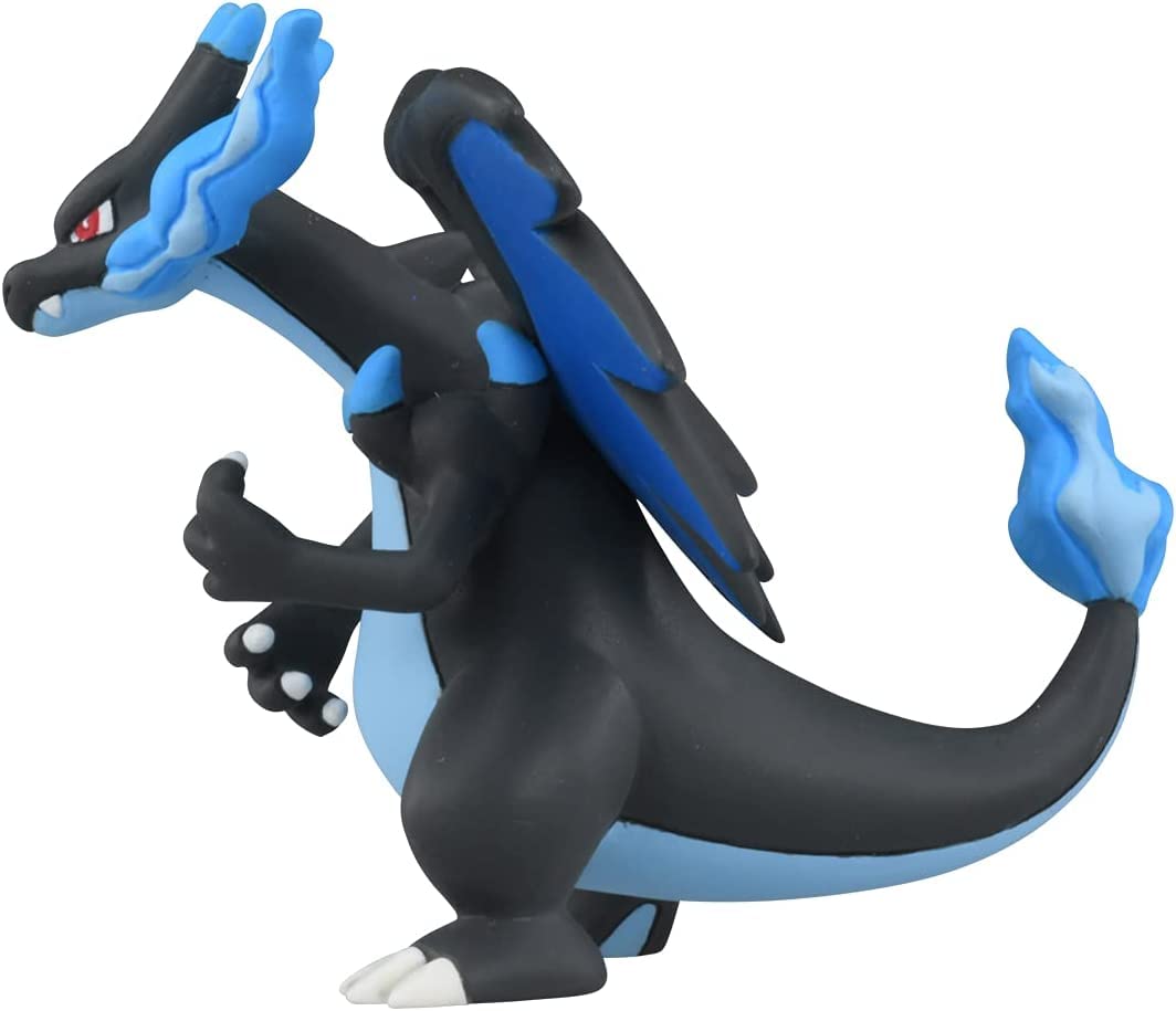 Takara Tomy Pokemon Moncolle MS-51 Mega Charizard X figure in dynamic pose with vibrant colors and detailed design.