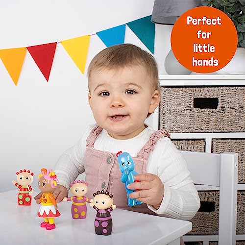 In The Night Garden Toy Figure Set, including, Igglepiggle, Upsy Daisy & the Tombliboos. Cbeebies TV Show. Toddler toys, Aged 18ms+. Includes 5 figures.