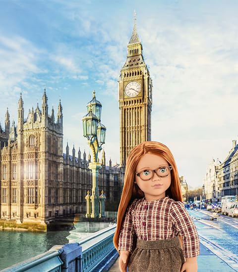 April, an 18-inch Our Generation doll with long red hair, dressed in a 6-piece clothing set for imaginative play.