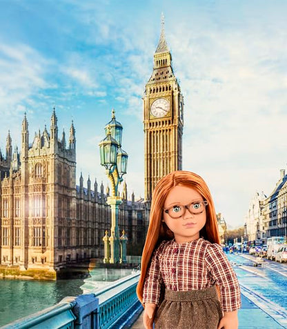 April, an 18-inch Our Generation doll with long red hair, dressed in a 6-piece clothing set for imaginative play.