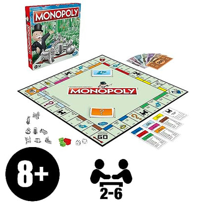 Hasbro Gaming Monopoly, Strategy Board Game for 8+ Year Old Kids, 2-6 Players, Family Games for Children and Adults