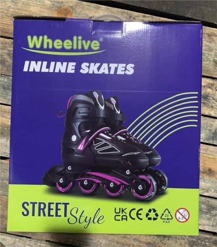 Wheelive Adjustable Inline Skates for Kids, Performance Roller Skates with Full Light Up Wheels Ideal for Boys, Girls, Beginners, Adults