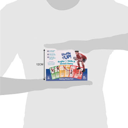 Shuffle Up Rugby Games - Family Games with 70+ Fun & Active Fitness Workout Cards, Stocking Fillers, Rugby Training Equipment Aid, Rugby Gifts for Boys & Girls