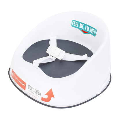 Prince Lionheart Booster Squish Seat | 18m+ - 5yrs (60lbs) | Lightweight | 3-Point Harness | Rigid Base | Springy Seat | Slip-Resistant | Attached To Chair & Child - Galactic Grey