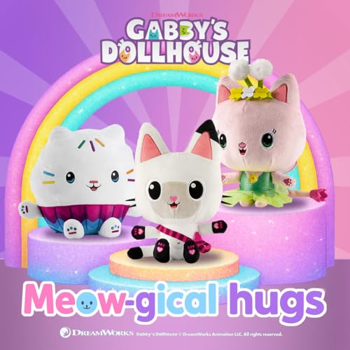 BIOSYNEX - Gabby's Dollhouse Heatable Plushies – Microwave Warm Cuddle Toy with Removable Clay Bead Pouch - Gentle and Comforting Warmth - Machine Washable and Safe from Birth (Cakey)