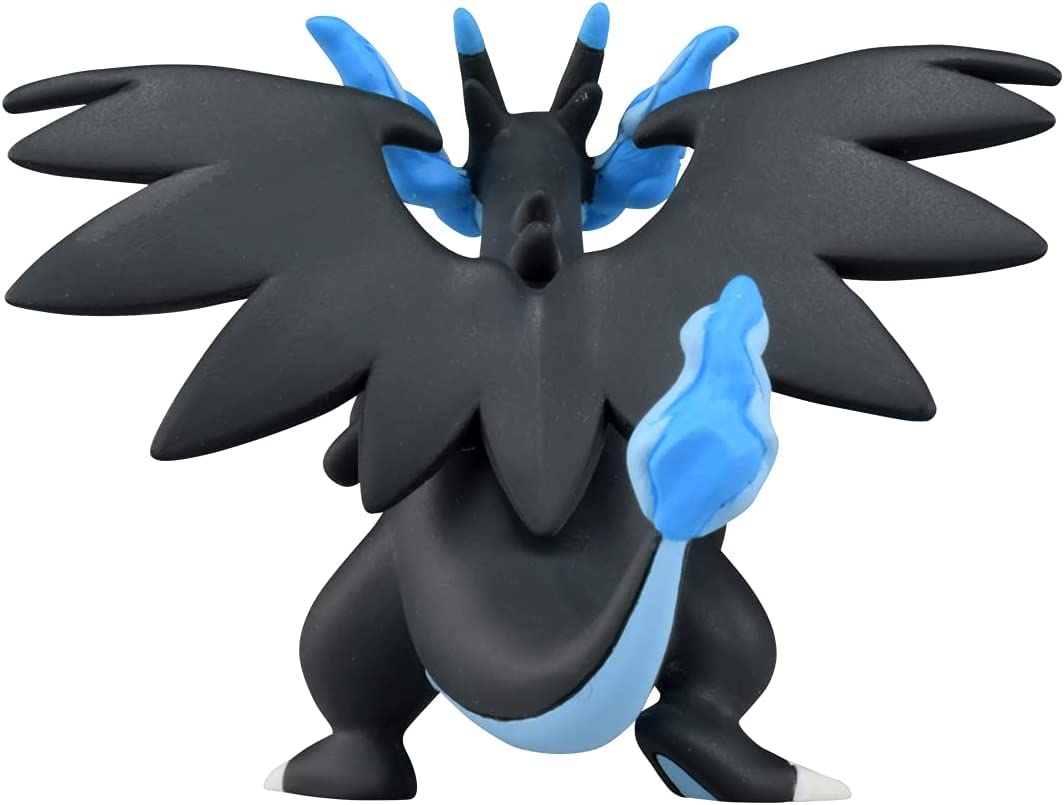 Takara Tomy Pokemon Moncolle MS-51 Mega Charizard X figure in dynamic pose with detailed features and vibrant colors.