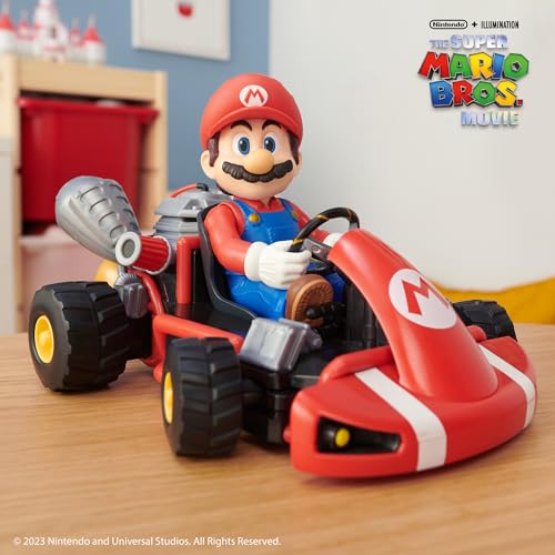 THE SUPER MARIO BROS. MOVIE Nintendo Mario R/C Car With Tail Pipes Light and Rumble Features, Inspired By The Super Mario Movie. The For Kids Aged 3+