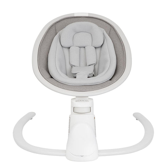 Graco Sway 'n Grow Bluetooth soother with swaying motions, vibration, music, height adjust, suitable for infants to toddlers.