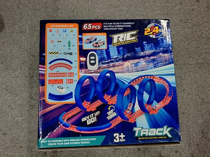 DIY Dual RC Slot Cars Track, VATOS Race Car Track Set for Kids 3-7, 360° Loop High Speed Competitive Tracks Toy with 2pcs Race cars, Christmas Birthday Gift for Boys Girls 3 4 5 6 7 8 9 Years Old