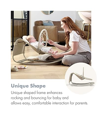 Mamas & Papas Tempo 3-in-1 Rocker/Bouncer, Lightweight, 3-Point Harness and Easily Removable Magnetic Toy Bar, Sand