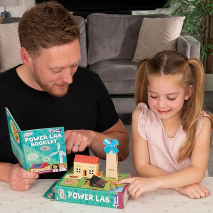 Galt Power Lab science kit with solar panel and motor, featuring experiment components for kids aged 6 and up.