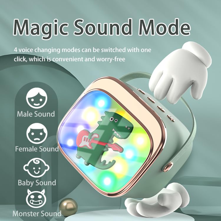 EPYRON karaoke machine for kids with Bluetooth speaker, two microphones, ideal for children aged 3-12, perfect for birthday gifts