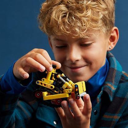 LEGO Technic Heavy-Duty Bulldozer set featuring realistic details, designed for imaginative play by kids and construction enthusiasts.