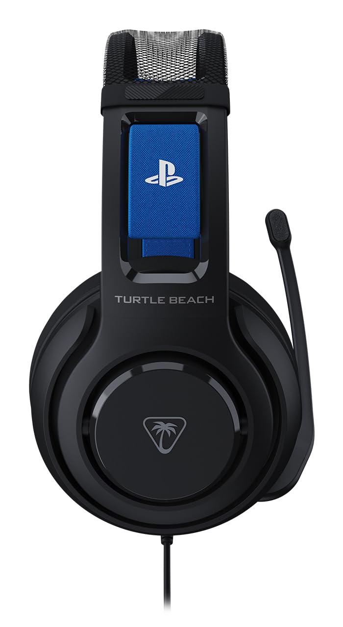 Turtle Beach Atlas 200 black wired gaming headset with microphone for PS5 and PS4, featuring over-ear design and official PlayStation license.