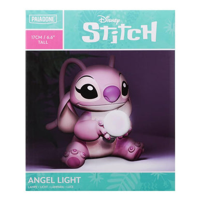 Pink Disney Lilo and Stitch angel light lamp by Paladone, bedside night light with collectible Disney character design.