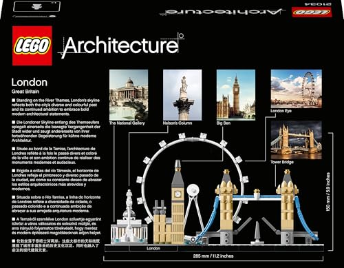 LEGO Architecture Skyline Model Set featuring the London Eye, Big Ben, and Tower Bridge for home décor and collectibles.