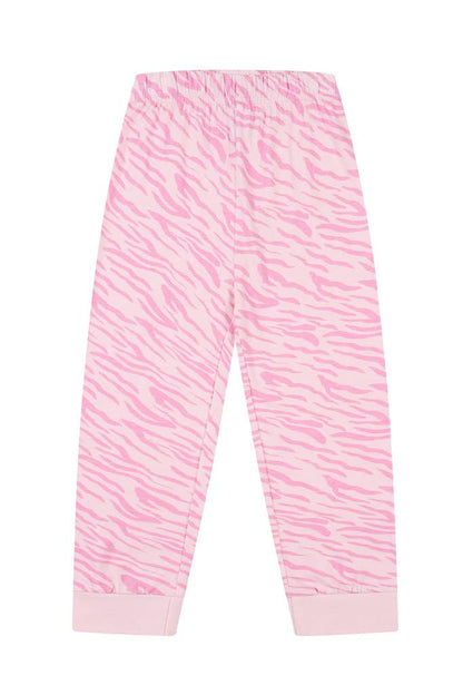 Barbie girls' long pink pyjama set featuring playful designs for ages 3-4 years, soft fabric, and comfortable fit.