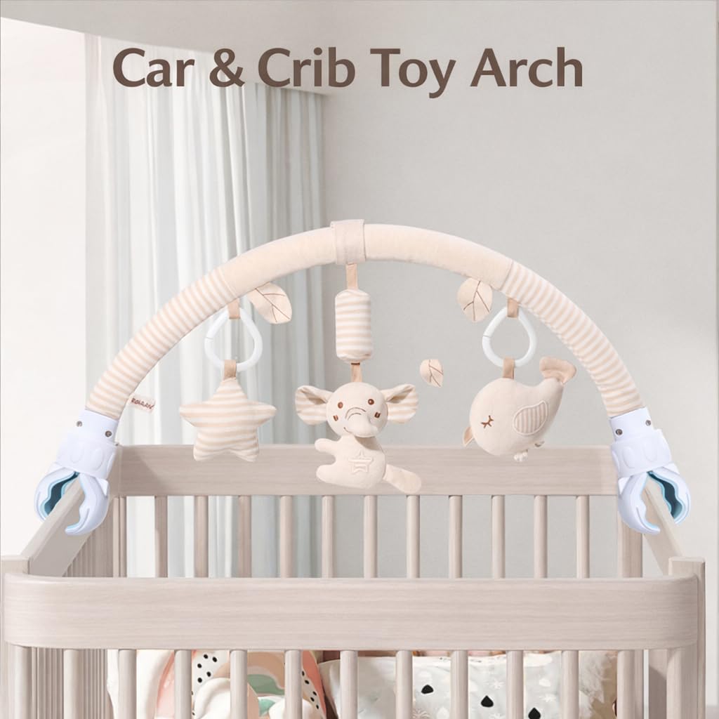 blloocod baby stroller arch toy clip featuring an elephant, colorful hanging toys for crib, car seat, or bouncer entertainment