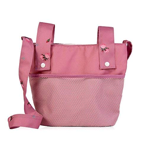 Roma Darcie Twin Dolls Pram in Pink with Adjustable Handle,Dolls Pushchair, Lightweight Dolls Double Buggy, Twin Pram for 3-16 Years, Fits 18 Inch Dolls, Ideal For Christmas, Birthdays and Reborns