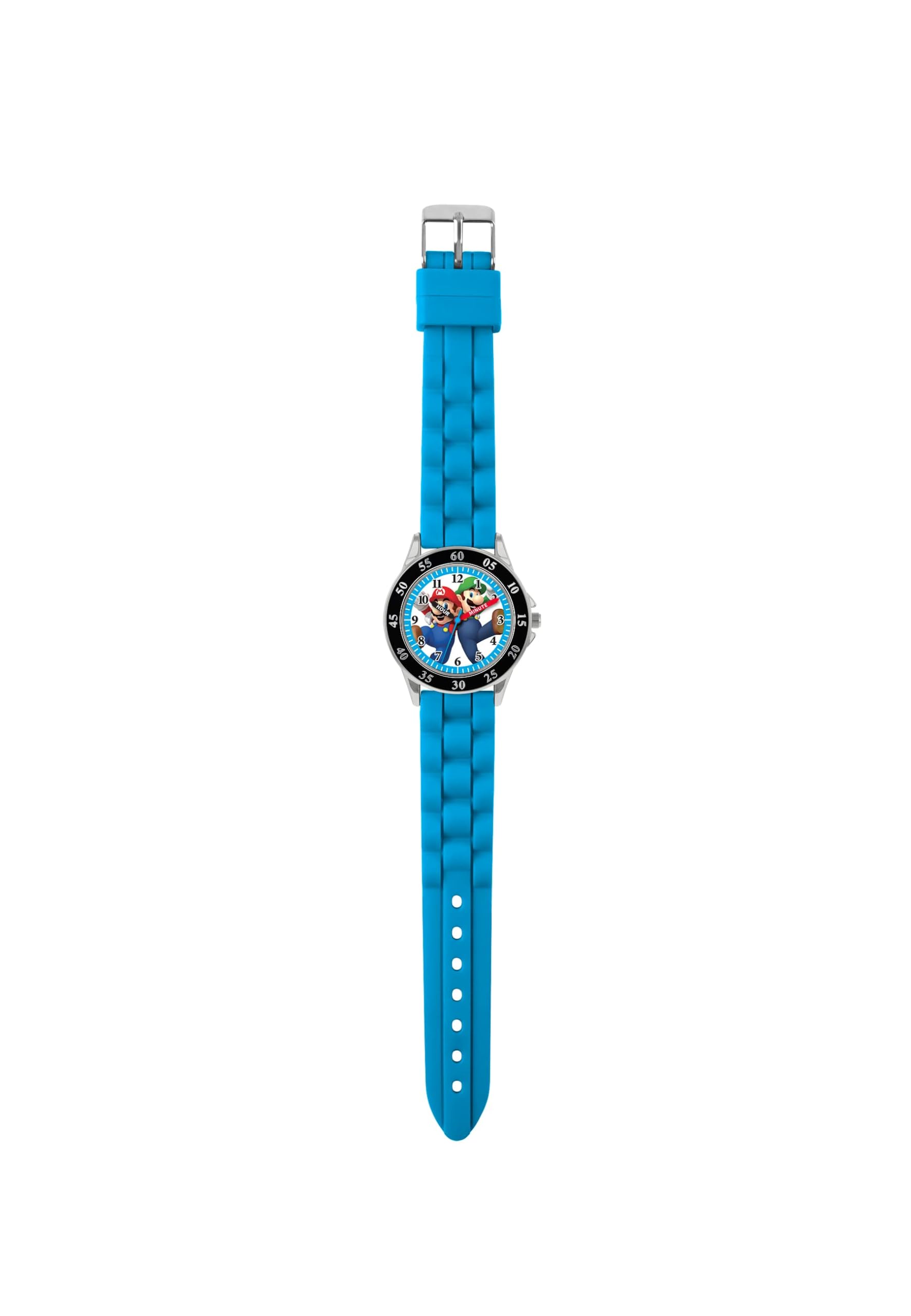 Super Mario Mario Analog Quartz Watch with silicone strap, featuring classic character design and easy-to-read dial.