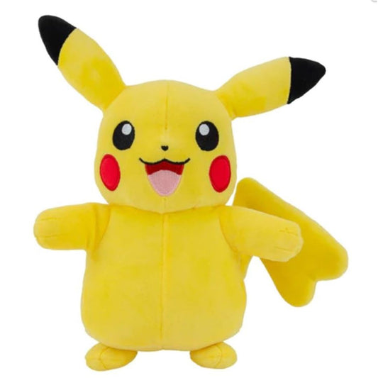 8-inch Pikachu plush toy from Pokémon, featuring a vibrant yellow color and smiling face, perfect for collectors.