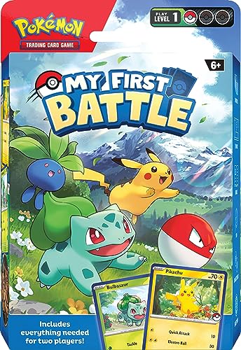 Two Pokémon TCG mini decks featuring Pikachu and Bulbasaur with accessories for easy play.