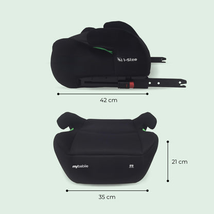 My Babiie MBCSB20 Child Booster Seat - ISOFIX, R129 i-Size 125-150cm (Group 3, 6 to 12 Years Approx.) Portable Kids Car Seat, Comfortable, Compact, Lightweight, Ideal for Travel - Black