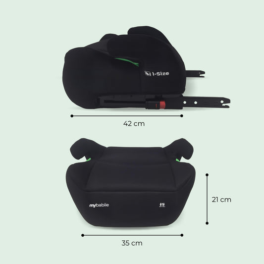 My Babiie MBCSB20 Child Booster Seat - ISOFIX, R129 i-Size 125-150cm (Group 3, 6 to 12 Years Approx.) Portable Kids Car Seat, Comfortable, Compact, Lightweight, Ideal for Travel - Black