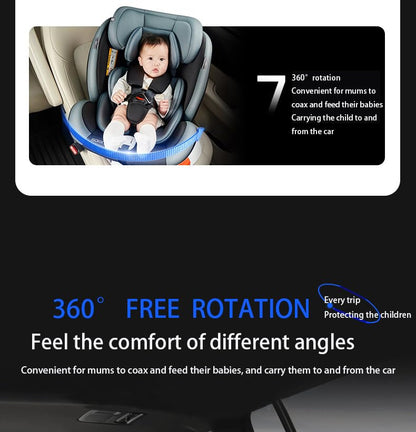 Veitoalioy Baby Car Seat with One-Touch Rotation, Adjustable and Easy to Install Infant Carrier, Forward Facing and Rear Facing Carriers with one-Hand Rotation Feature (Black with Pedal Stand)