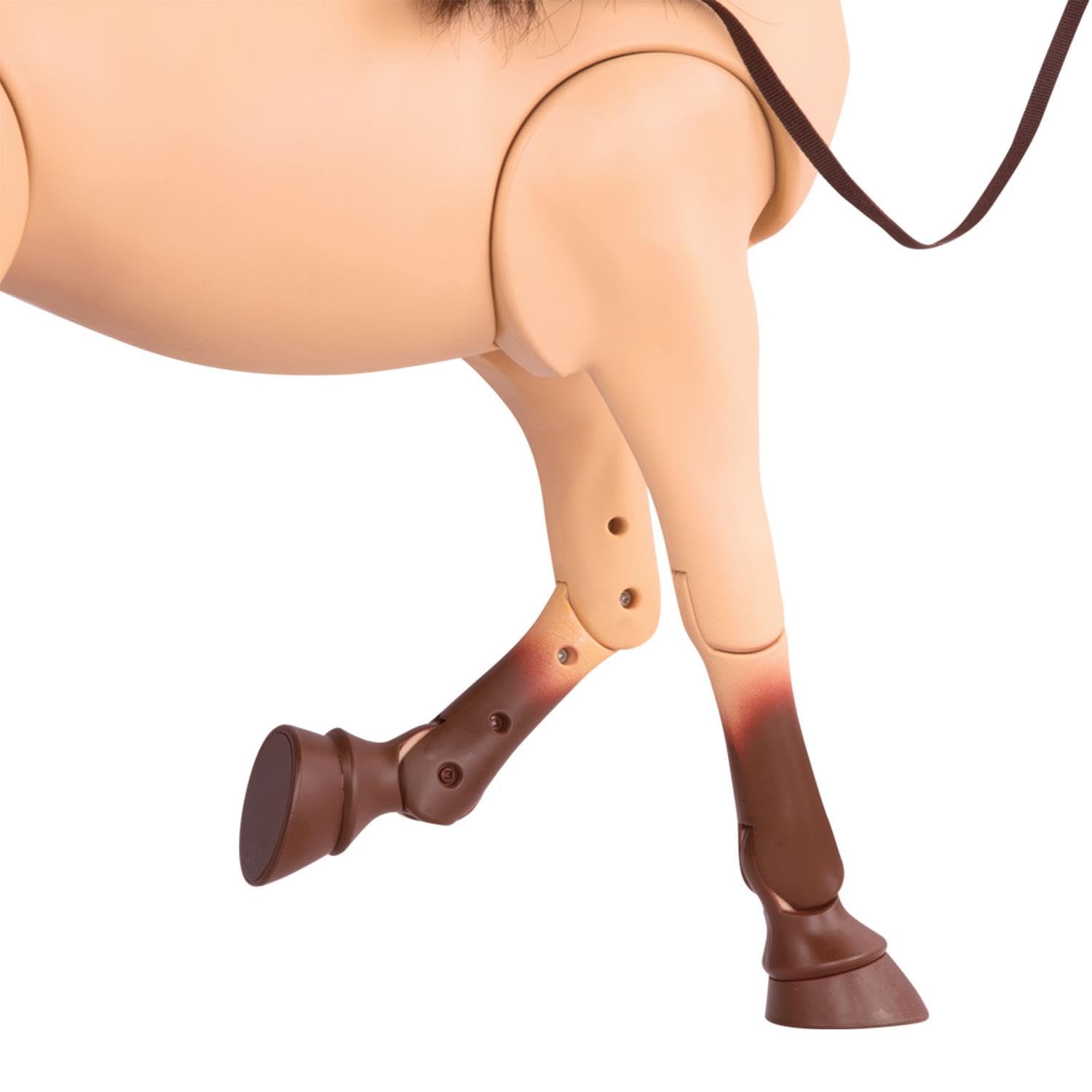 20-inch Our Generation posable Morgan horse in brown with articulated legs and 12-piece accessory set.