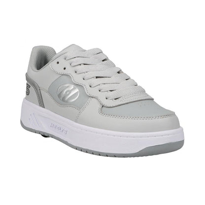 Grey Heelys Girls Rezerve Low Sneakers with wheels, size 2 UK, featuring a casual low-top design and stylish grey color.